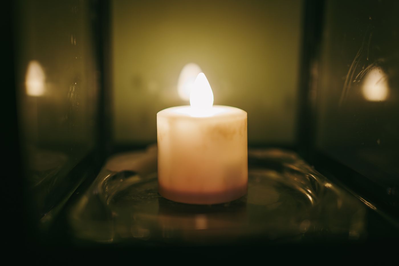 Candle glowing in the treatment room
